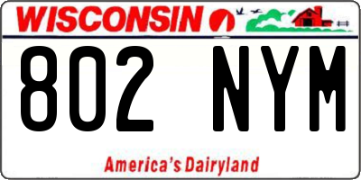 WI license plate 802NYM