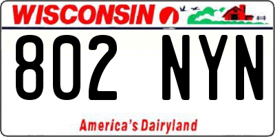 WI license plate 802NYN