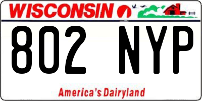 WI license plate 802NYP