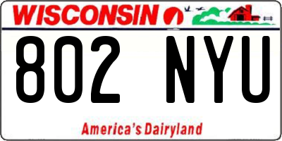 WI license plate 802NYU
