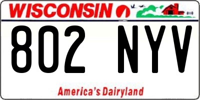 WI license plate 802NYV