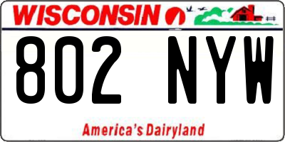 WI license plate 802NYW