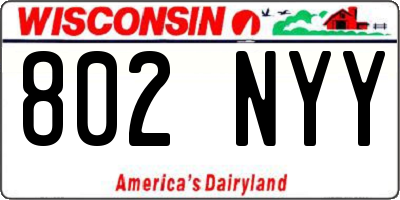 WI license plate 802NYY