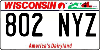 WI license plate 802NYZ