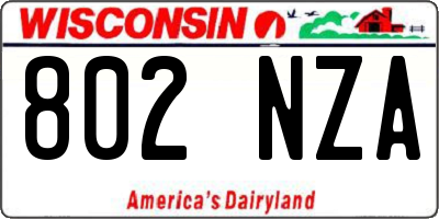 WI license plate 802NZA