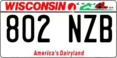 WI license plate 802NZB
