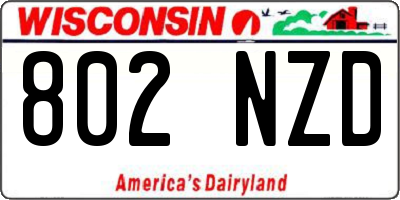 WI license plate 802NZD