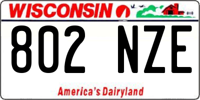 WI license plate 802NZE