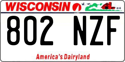 WI license plate 802NZF