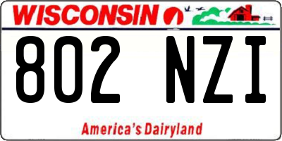 WI license plate 802NZI
