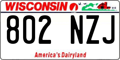 WI license plate 802NZJ