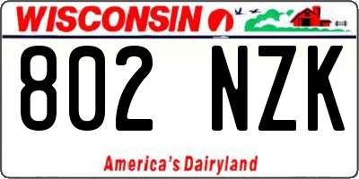 WI license plate 802NZK