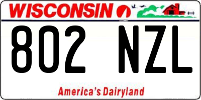 WI license plate 802NZL