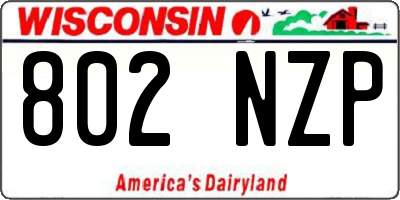 WI license plate 802NZP