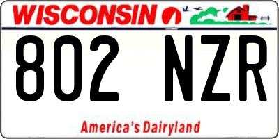 WI license plate 802NZR