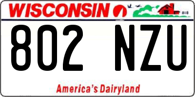 WI license plate 802NZU