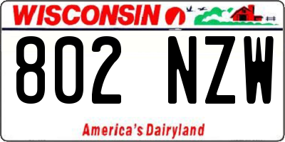 WI license plate 802NZW