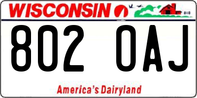 WI license plate 802OAJ