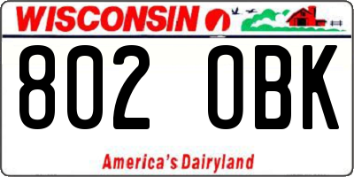 WI license plate 802OBK
