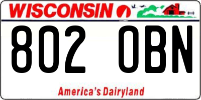 WI license plate 802OBN