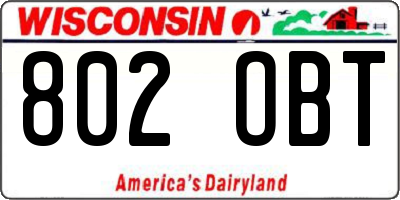 WI license plate 802OBT