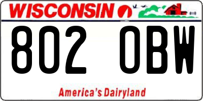 WI license plate 802OBW