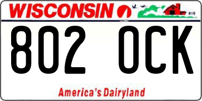 WI license plate 802OCK