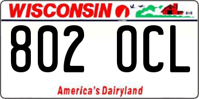 WI license plate 802OCL