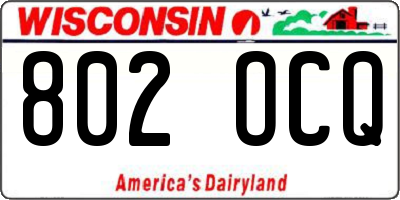 WI license plate 802OCQ