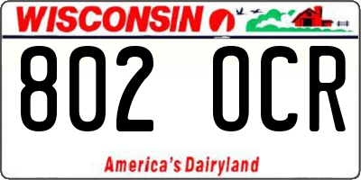 WI license plate 802OCR