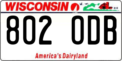 WI license plate 802ODB
