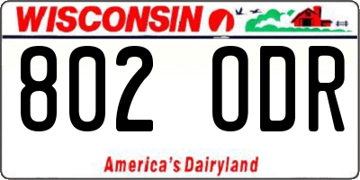 WI license plate 802ODR