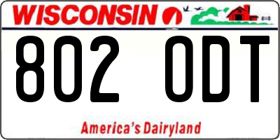 WI license plate 802ODT