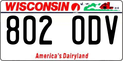 WI license plate 802ODV