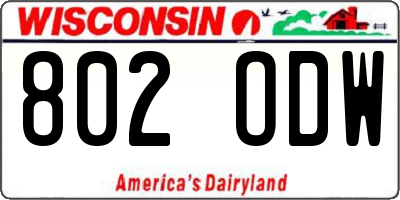 WI license plate 802ODW