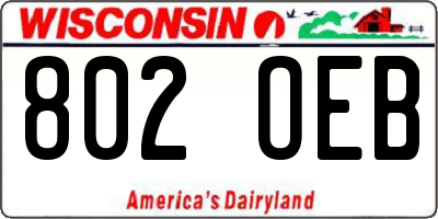 WI license plate 802OEB