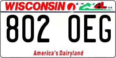 WI license plate 802OEG