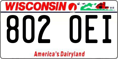 WI license plate 802OEI