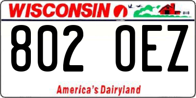 WI license plate 802OEZ