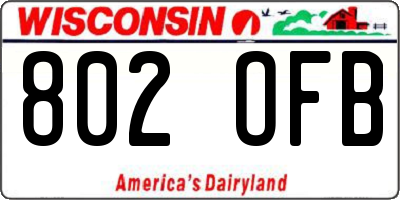 WI license plate 802OFB