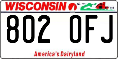 WI license plate 802OFJ