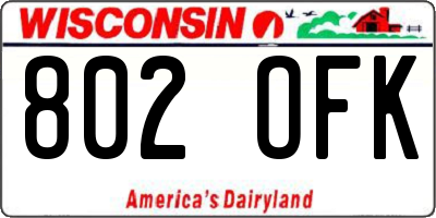 WI license plate 802OFK