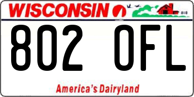 WI license plate 802OFL