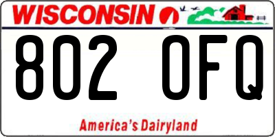 WI license plate 802OFQ