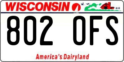 WI license plate 802OFS