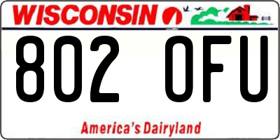 WI license plate 802OFU