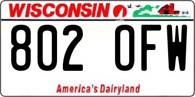 WI license plate 802OFW