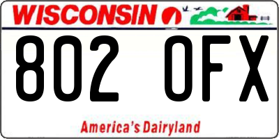 WI license plate 802OFX
