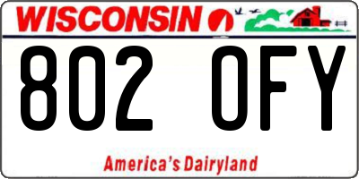 WI license plate 802OFY