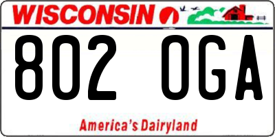 WI license plate 802OGA